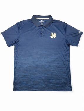 Notre Dame ND Polo Shirt Mens XXL Colosseum Navy Performance Golf Athletic